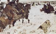 Valentin Serov Peter the Great Riding to Hounds painting